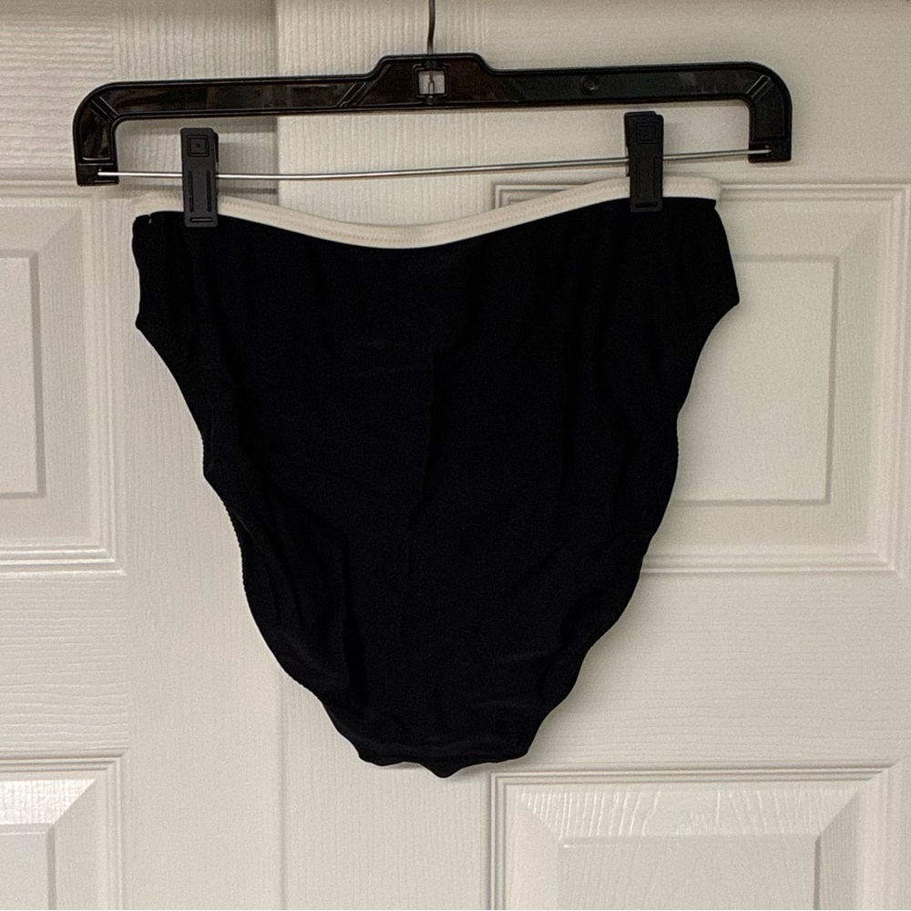 EUC SWIM hipster swim bottom. Black with White trim. Size 12